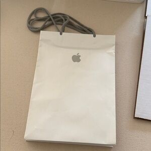Apple White Bag with Gray Handles